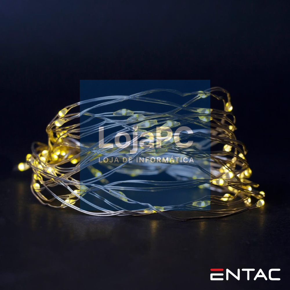 Grinalda de 80 LEDs Branco Quente 4M ENTAC