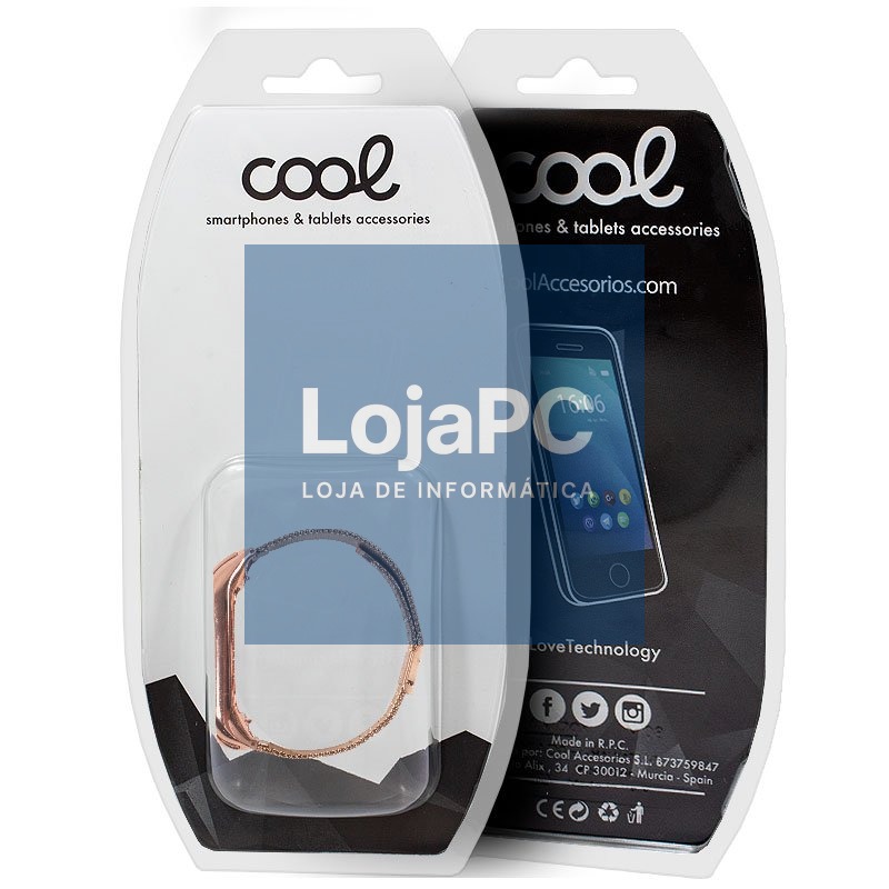 Strap COOL for Xiaomi Mi Band 5 / 6 / 7 / Amazfit Band 5 Metal Rose Gold — imagem 4