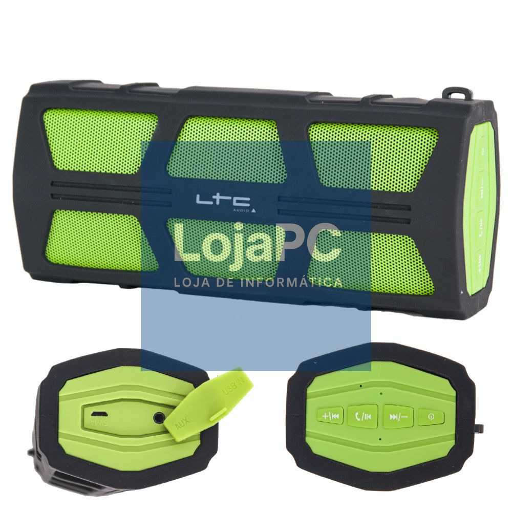 Coluna Bluetooth Portátil Preto/Verde