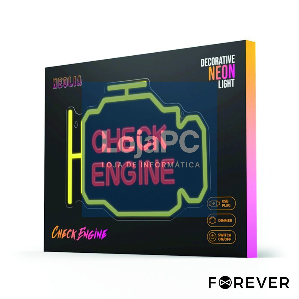 Luz LED Neon Em Forma de Luz De Motor "Check Engine"