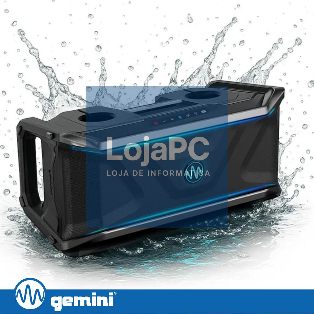 Coluna Bluetooth V5.4 TWS Flutuante 300W IP67 GEMINI