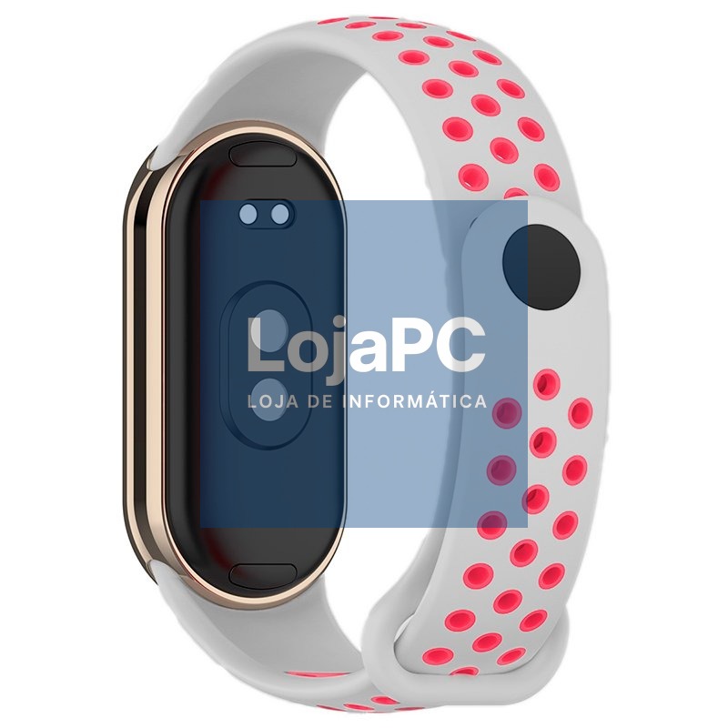 Strap COOL for Xiaomi Smart Band 8 / 9 / 10 Sport Pink-White — imagem 3