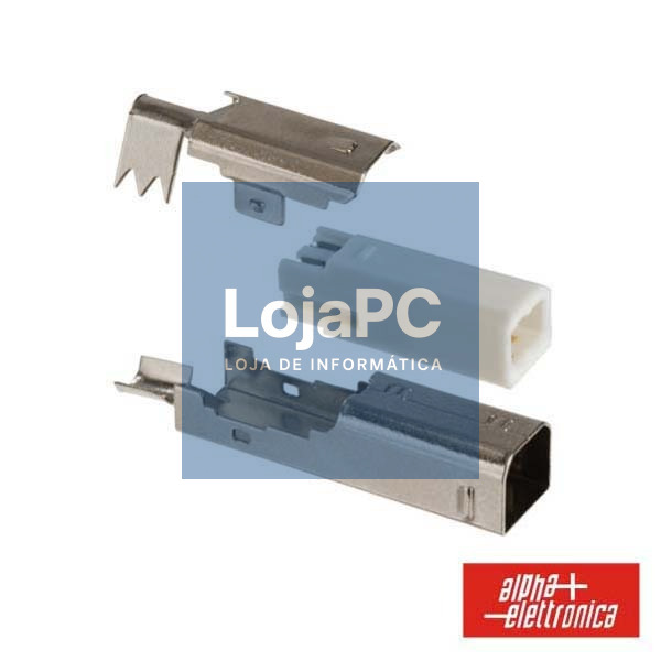 FICHA USB-B 2P MACHO P/ SOLDAR