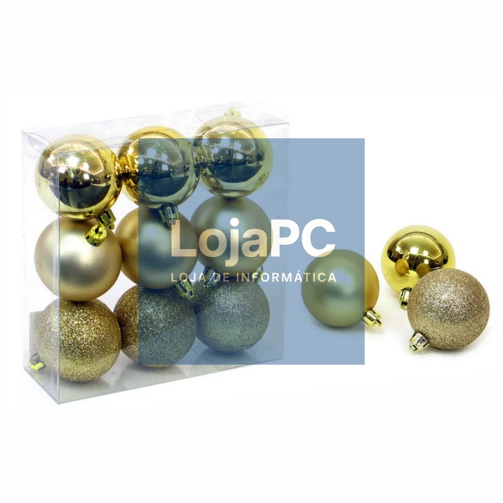 Conjunto 9 Bolas De Natal Douradas
