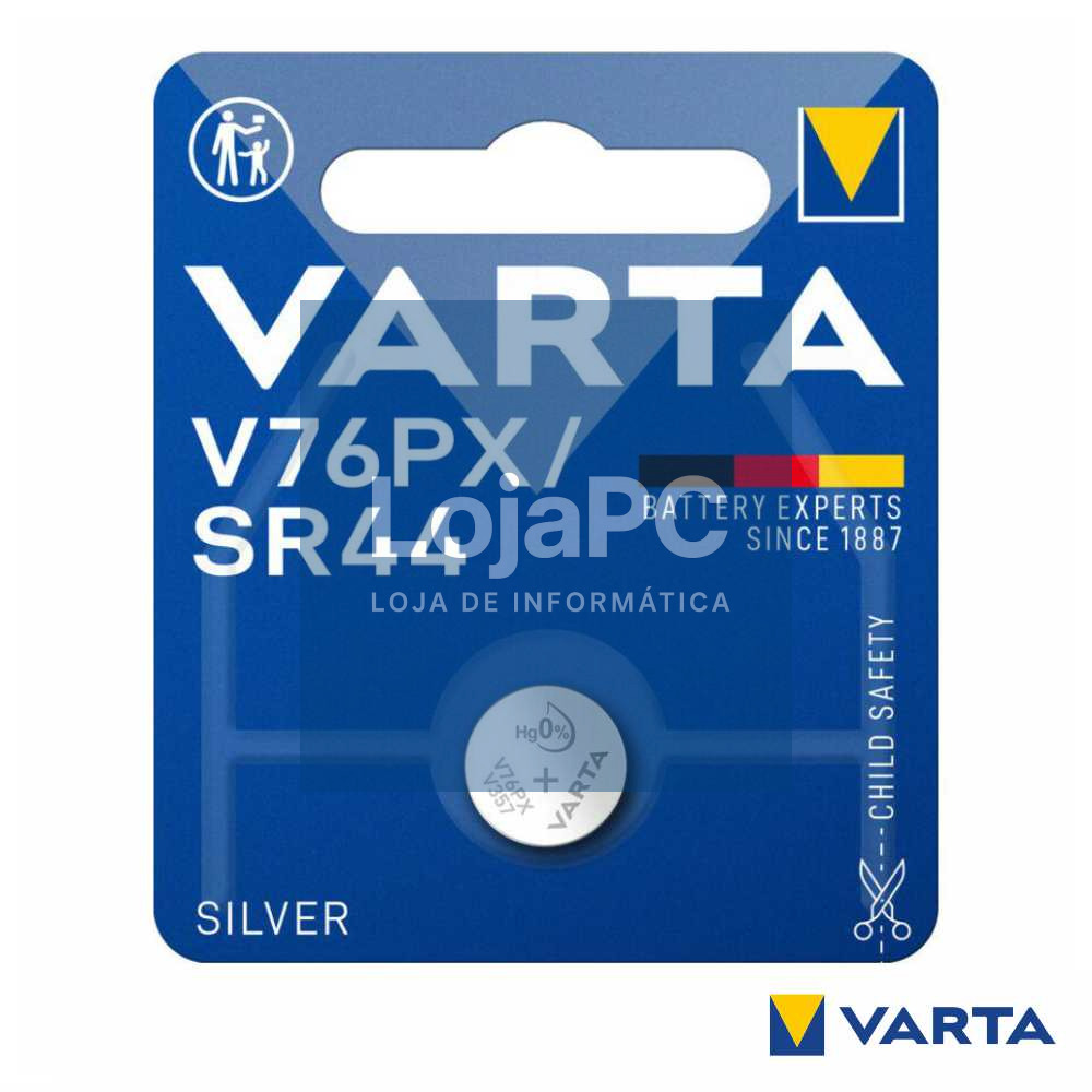 Pilha Óxido Prata Botão V76PX/SR44 1.55V VARTA
