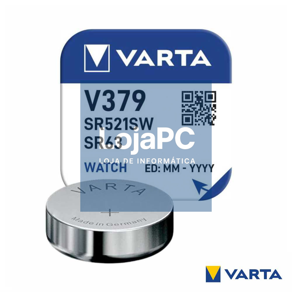 Pilha Óxido Prata Botão V379/SR521SW/SR63 1.55V VARTA