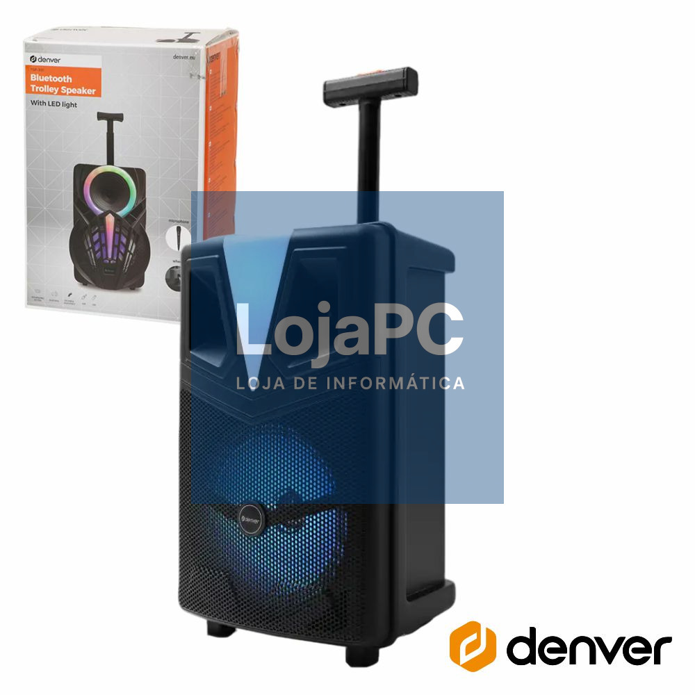 Coluna Amplificada 8" 120W USB/BT/SD/AUX RGB DENVER