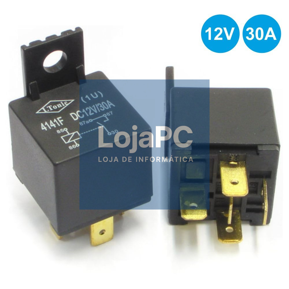 RELÉ 12VDC INTERRUPTOR UNIPOLAR 30A/12V