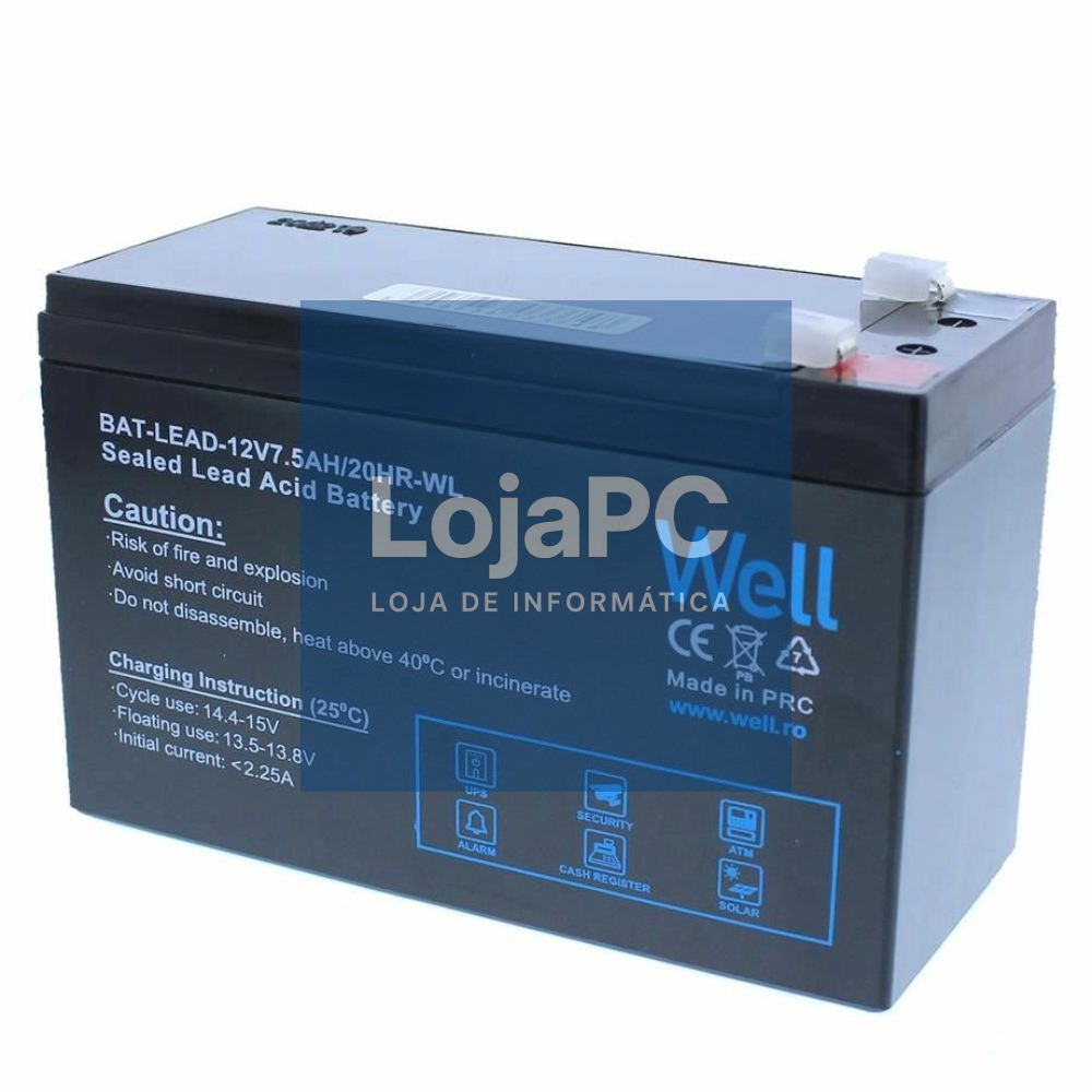 Bateria Chumbo 12V 7.5Ah