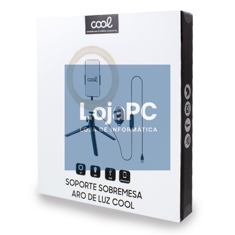 Tabletop Support (50 cm) LED Light Ring COOL + Bluetooth Remote — imagem 2