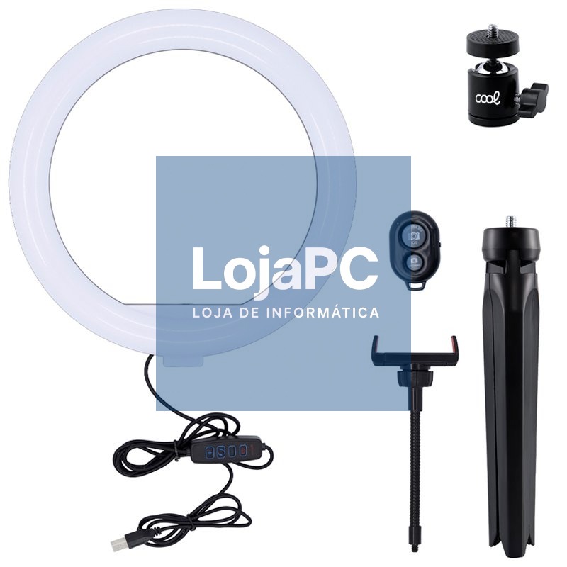 Tabletop Support (50 cm) LED Light Ring COOL + Bluetooth Remote — imagem 3