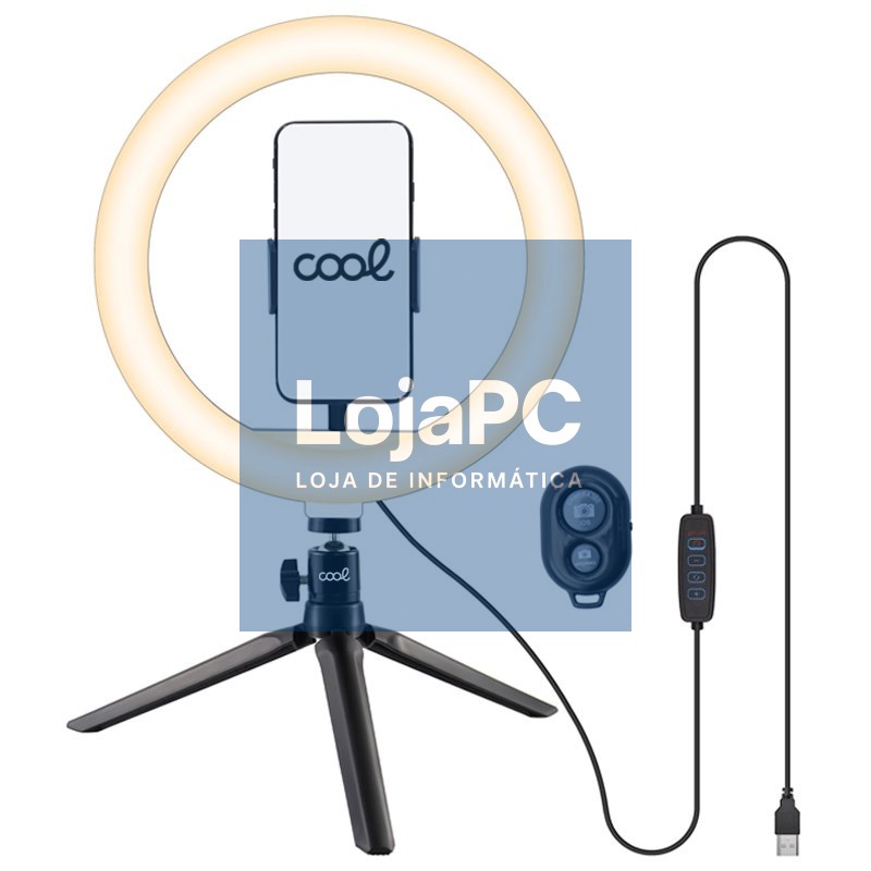 Tabletop Support (50 cm) LED Light Ring COOL + Bluetooth Remote