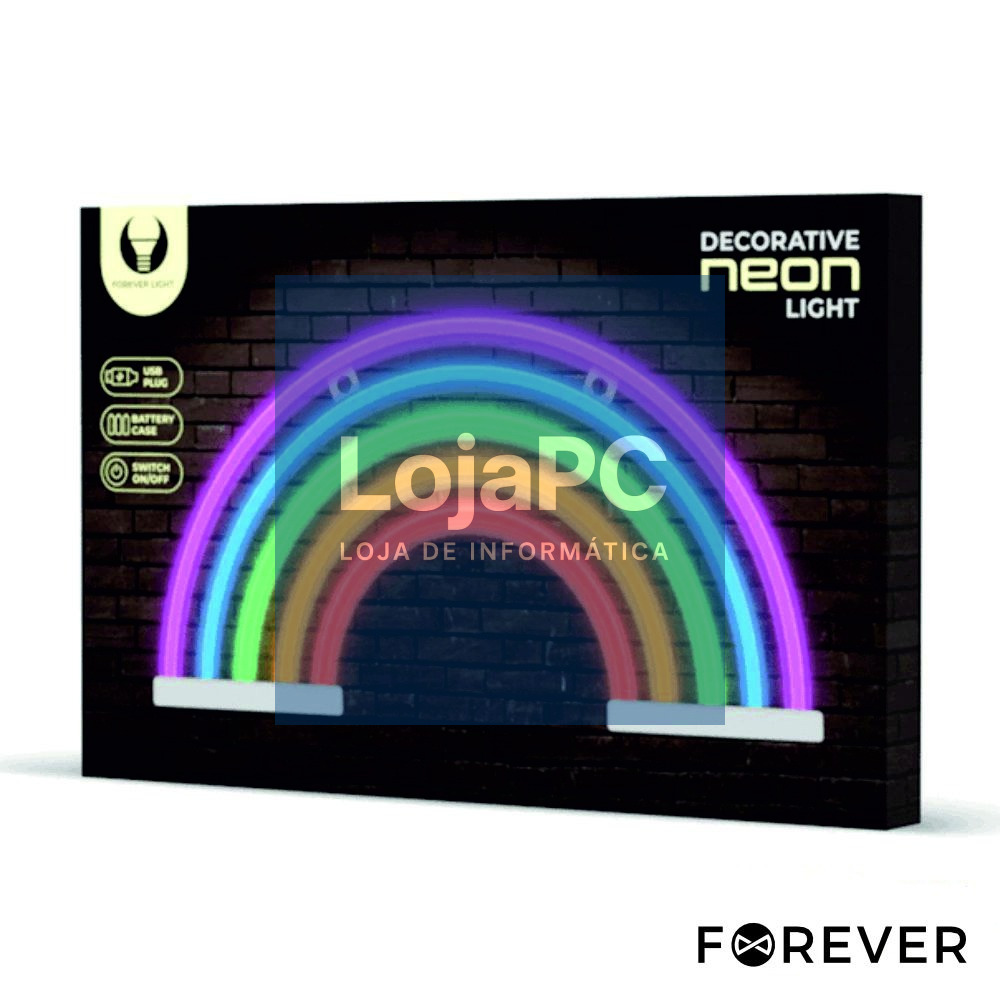 Luz LED Neon Em Forma de Arco-Íris