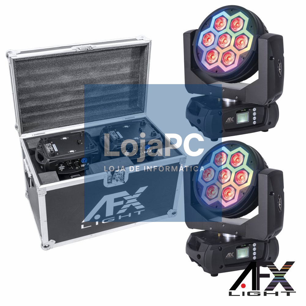 Mala Transporte DJ C/ 2 Moving Heads CLUB-KALEDO AFXLIGHT