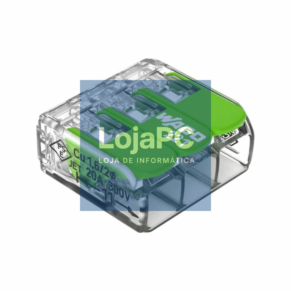 Ligador Rápido C/ Patilha 3 Condutores 4mm² 50x WAGO