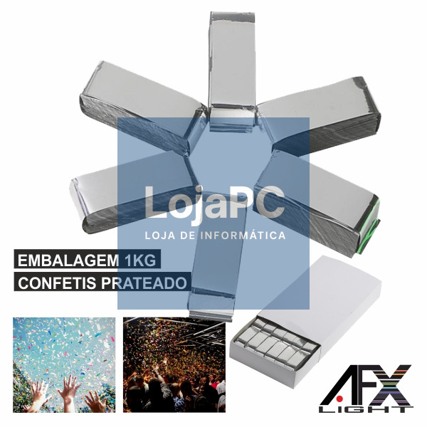 EMBALAGEM CONFETIS PRATEADO 1KG AFXLIGHT
