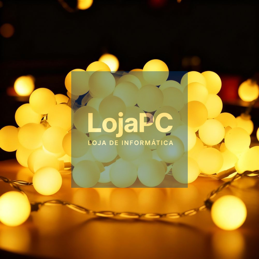 Luzes de Natal com 100 LED Branco Quente 3xAA 10m IP44
