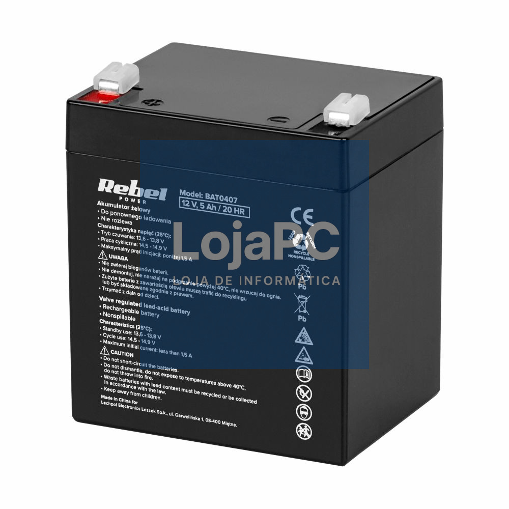 Bateria Chumbo Gel 12V 5A REBEL