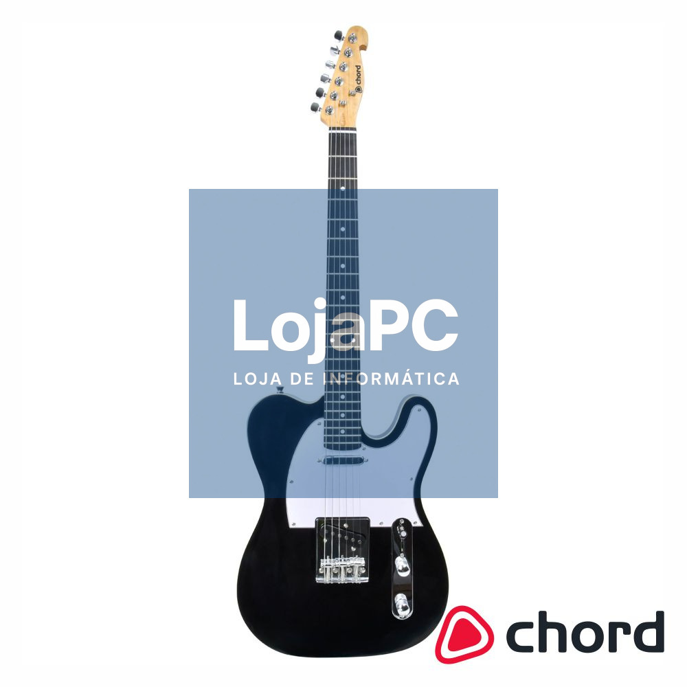Guitarra Elétrica 2 Pickups Single Coil Preto CHORD