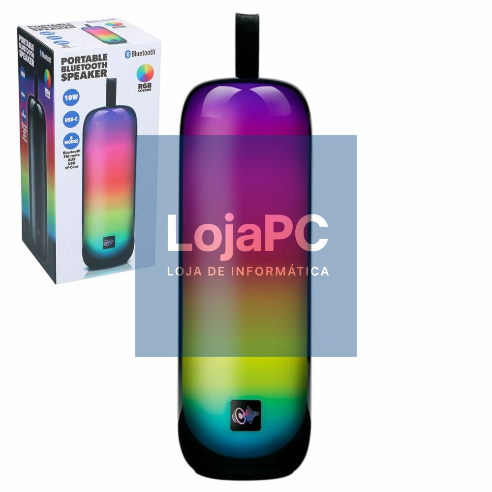 Coluna Bluetooth Portátil 10W RGB