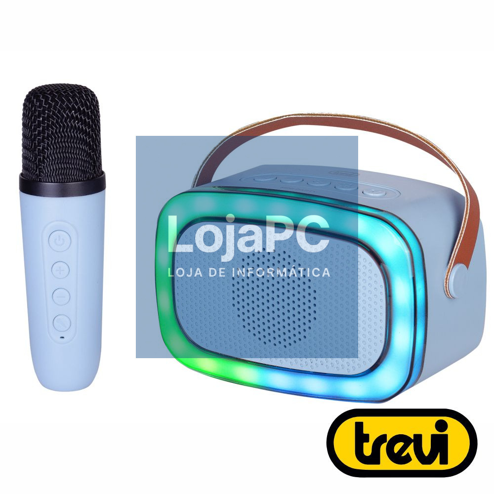 Coluna Bluetooth Portátil C/ Micros AUX/USB/SD/BT TREVI