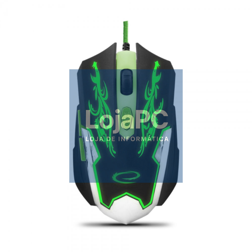 Rato Óptico 800/2400 Dpi USB P/ Gaming LED Verde 6d Cyborg