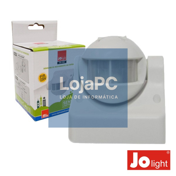 DETECTOR DE MOVIMENTOS PIR DE PAREDE BRANCO JOLIGHT