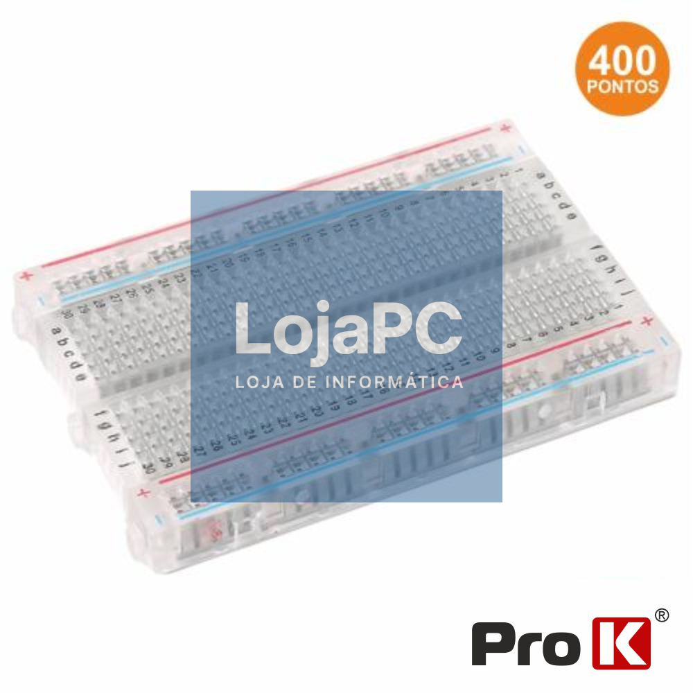 PLACA DE ENSAIO MULTIFUNÇÕES C/ 400 PONTOS TRANSPARENTE PROK