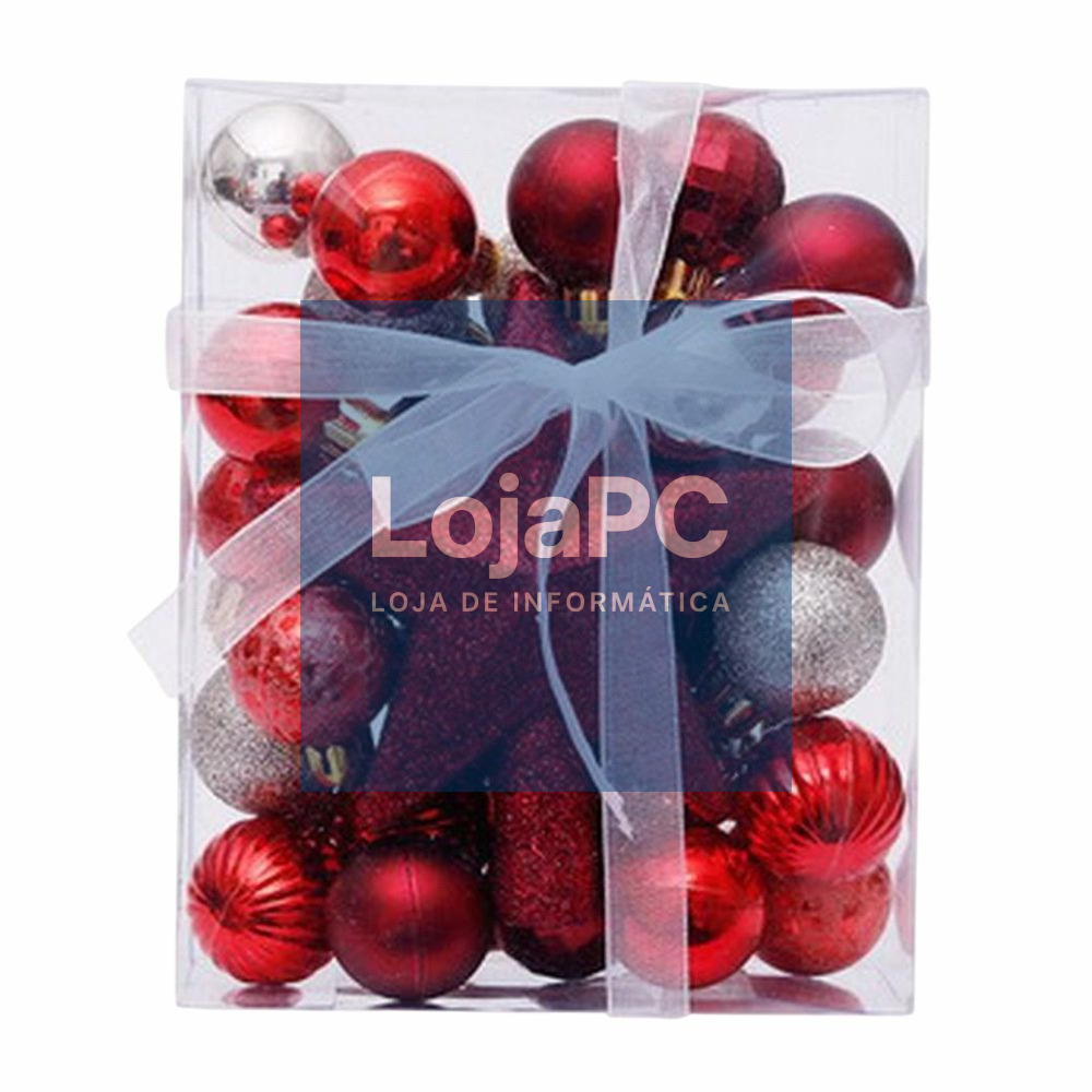 Conjunto 30 Bolas De Natal Vermelho/Branco