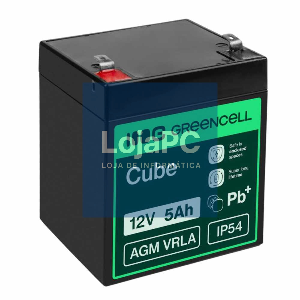 Bateria Chumbo Gel AGM 12V 5A GREEN CELL