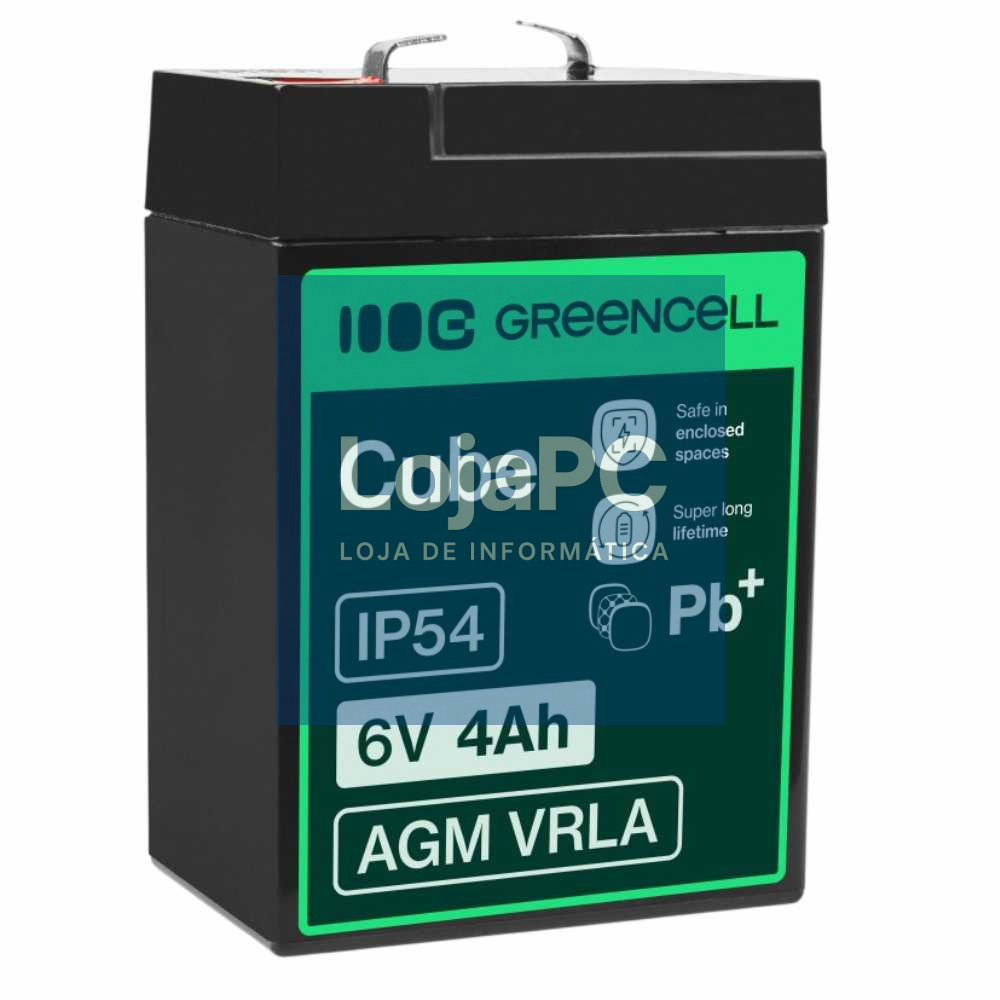 Bateria Chumbo Gel AGM 6V 4A GREEN CELL