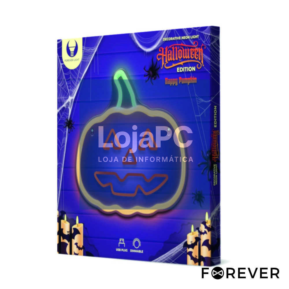 Luz LED Neon Em Forma de Abobora Sorridente HALLOWEEN