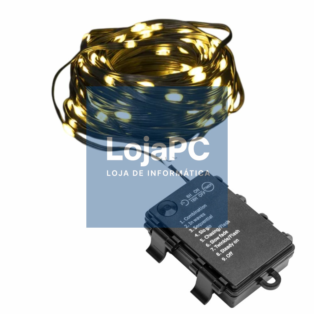 Luzes de Natal 150 LED 3000K 3xAA 15m IP44