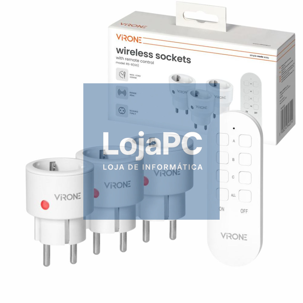 Conjunto de 3 Mini Tomadas Elétricas Schuko C/ Comando
