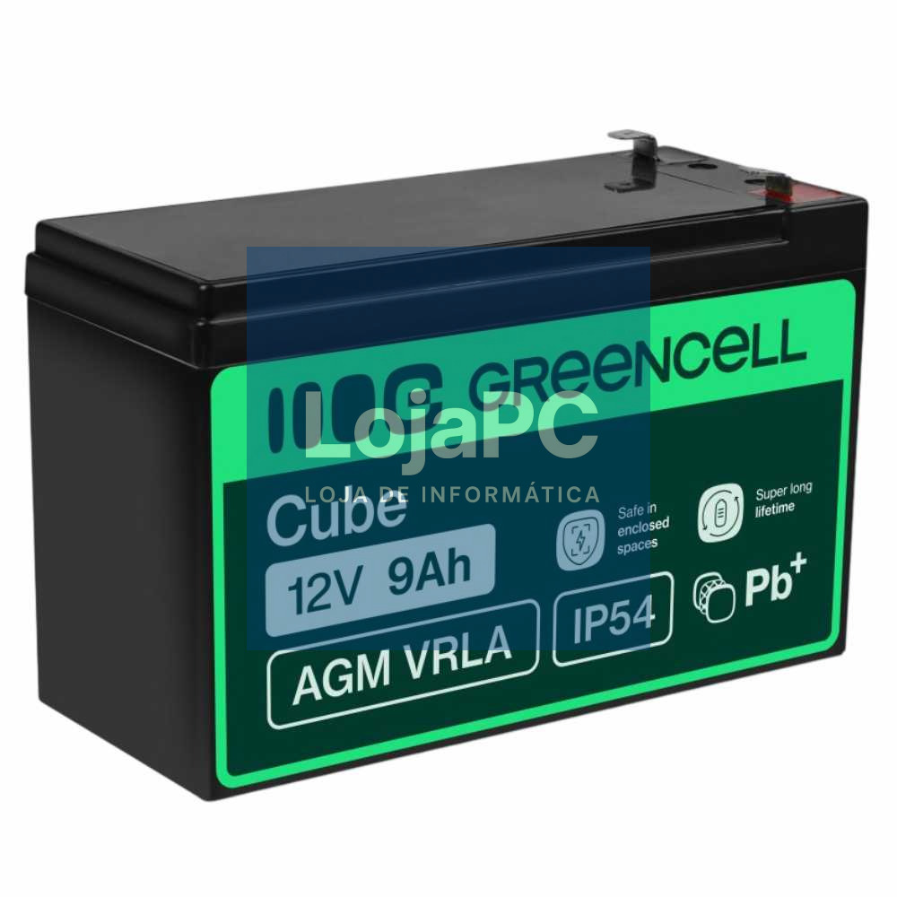 Bateria Chumbo Gel AGM 12V 9A GREEN CELL