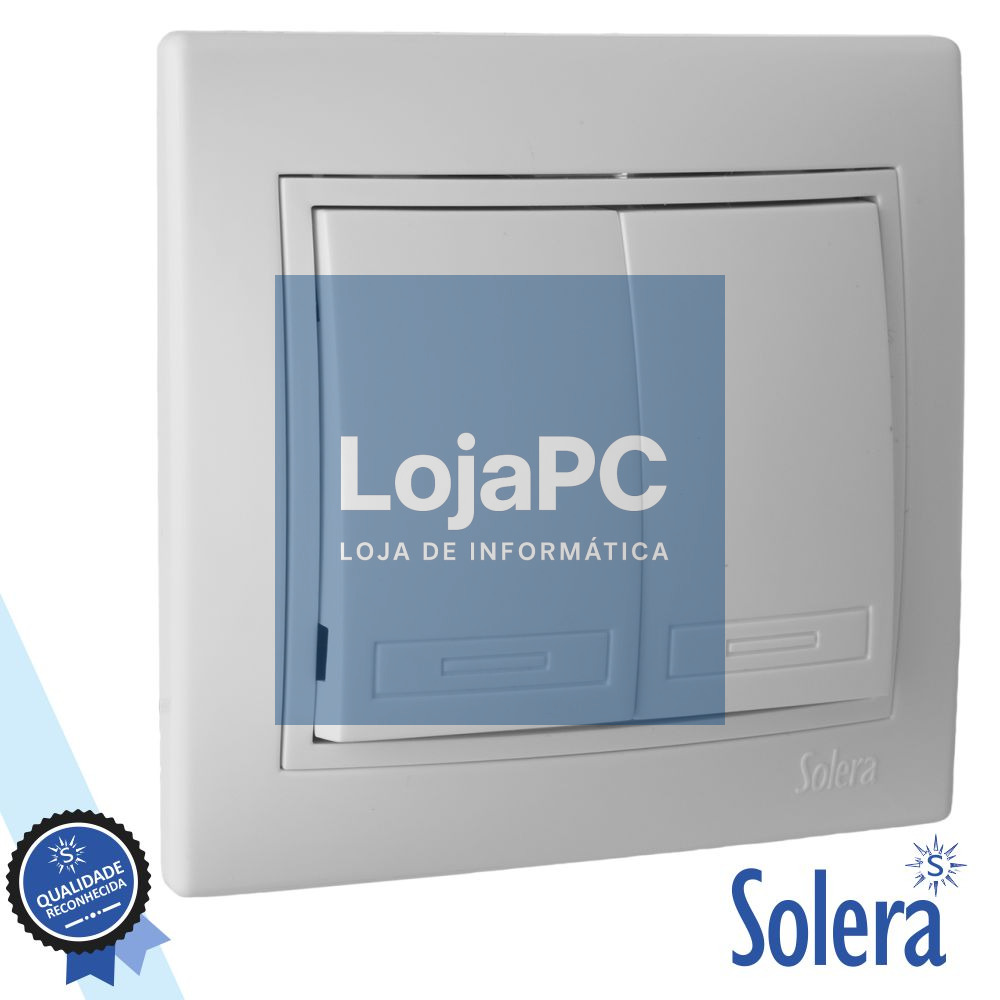 INTERRUPTOR PAREDE DUPLO ENCASTRAR 10A 250V SOLERA