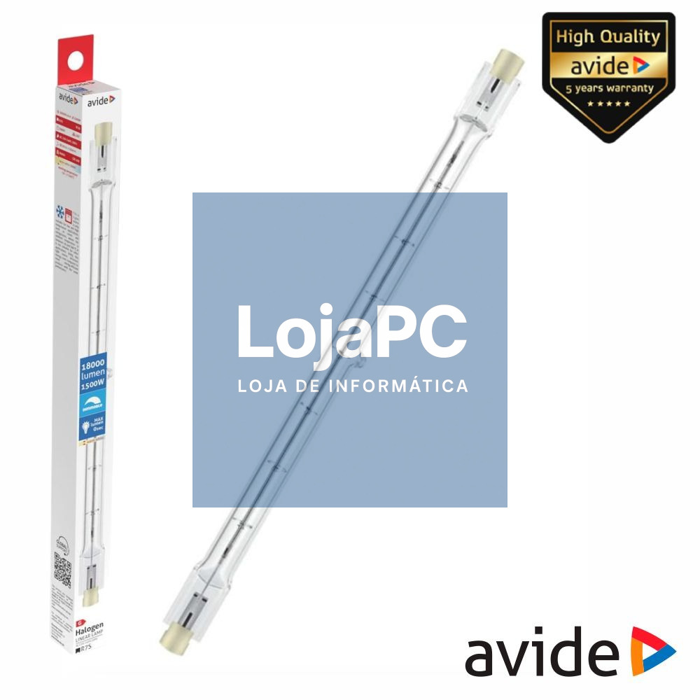 Lâmpada R7s 1000W 254mm 1500W 300°C AVIDE