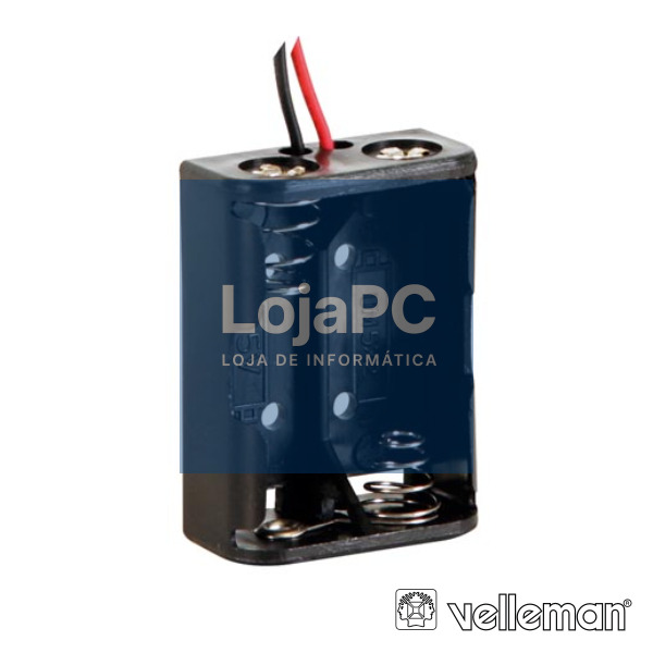 SUPORTE P/ 2 PILHAS N C/ FIOS VELLEMAN