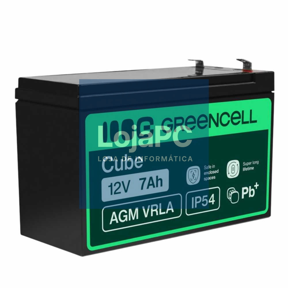Bateria Chumbo Gel AGM 12V 7A GREEN CELL