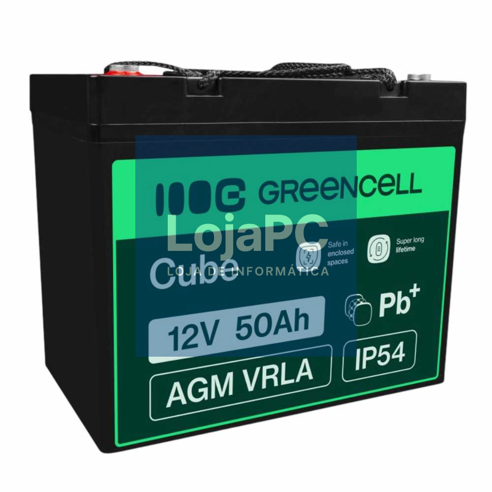 Bateria Chumbo Gel AGM 12V 50A GREEN CELL
