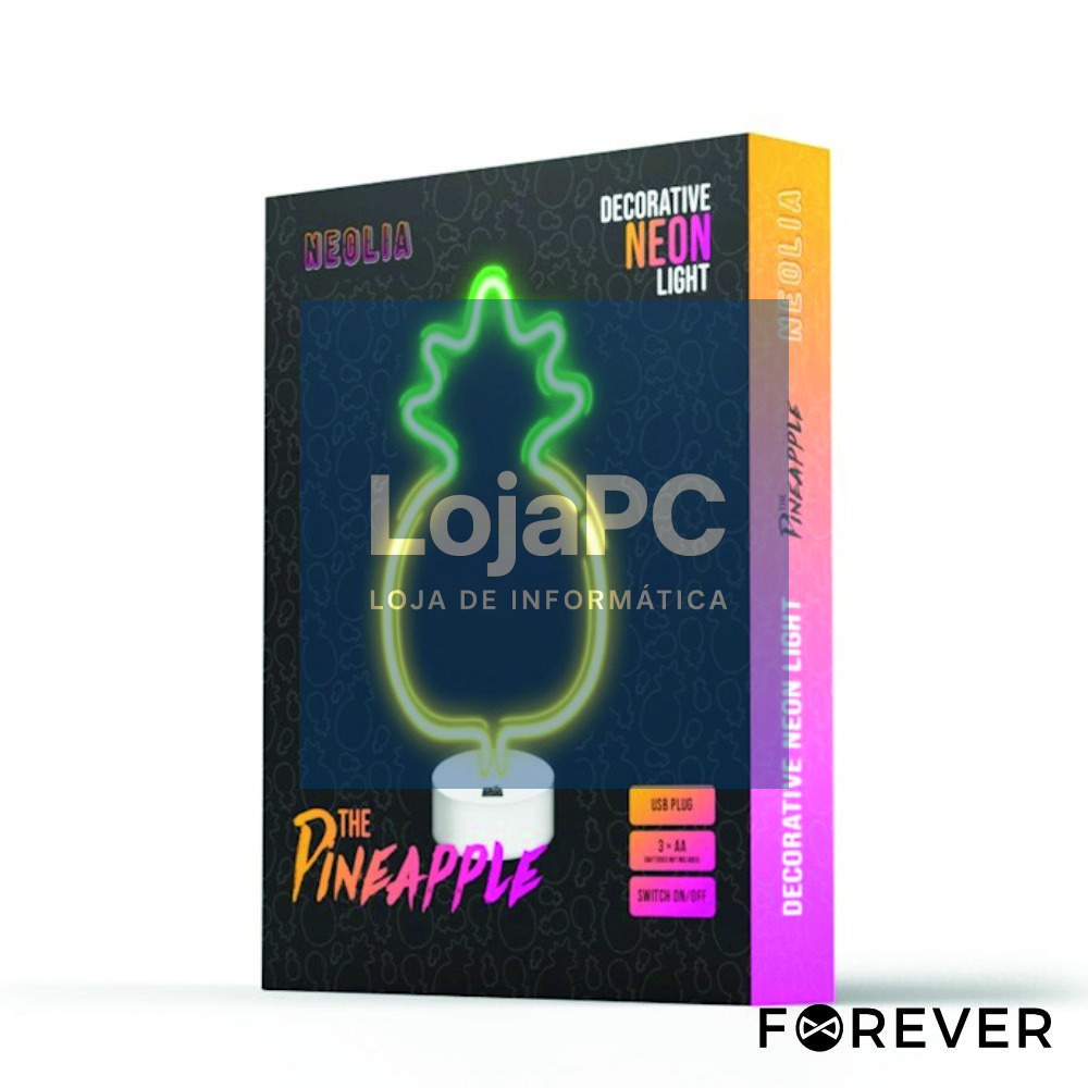 Luz LED Neon Em Forma de Ananás C/ Base