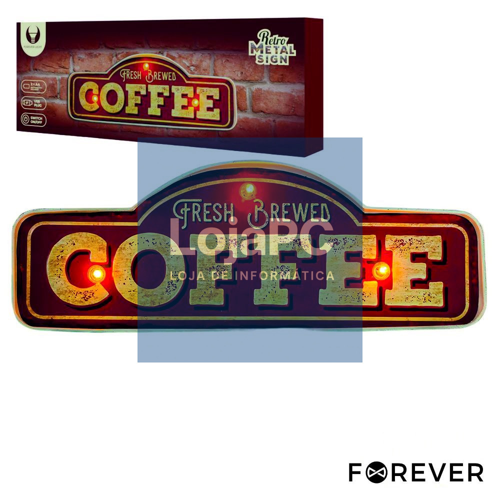 Placa em Metal Decorativo Retro FOREVER