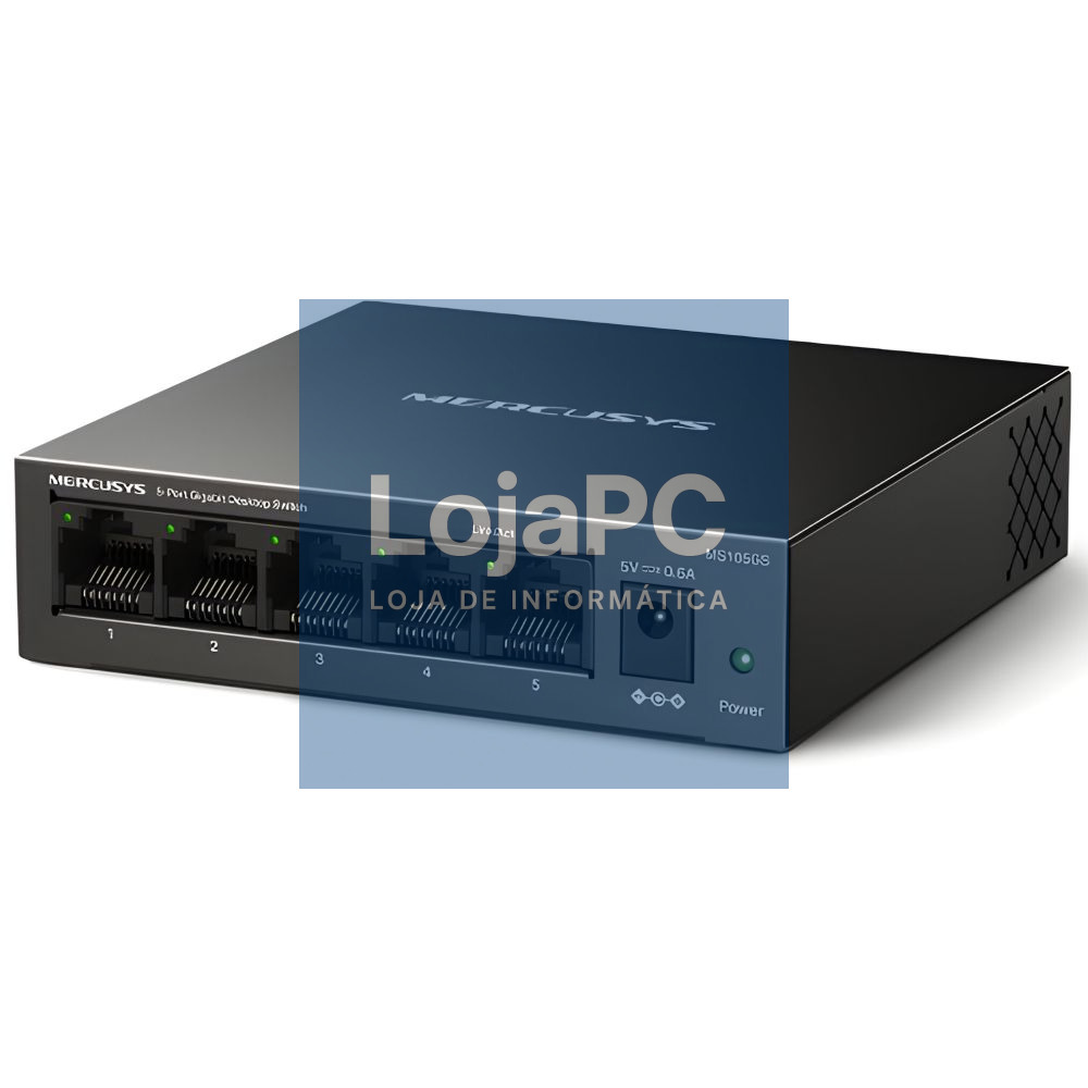 Switch de Rede PoE Ethernet 1GB/s 5 Portas RJ45