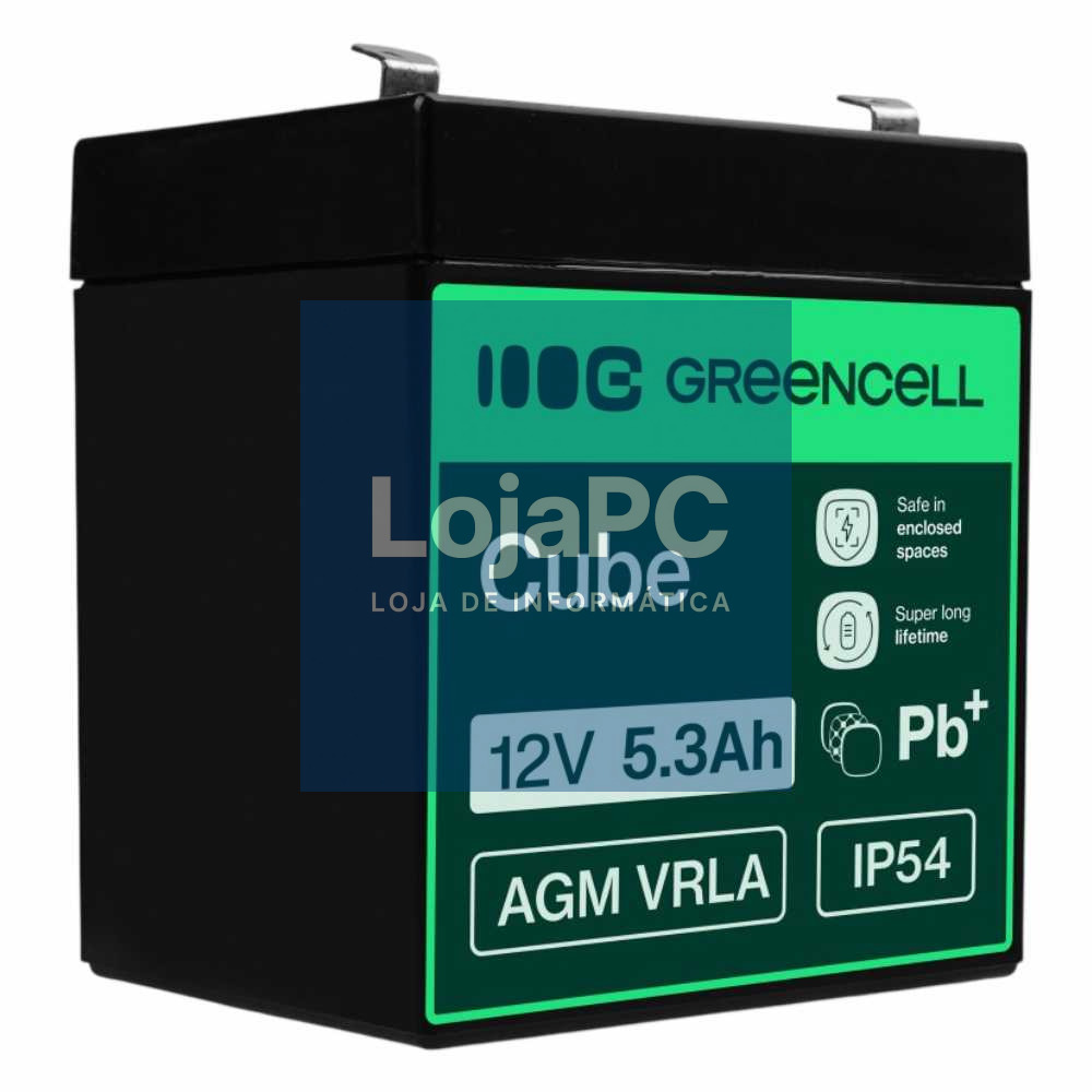 Bateria Chumbo Gel AGM 12V 5.3A GREEN CELL