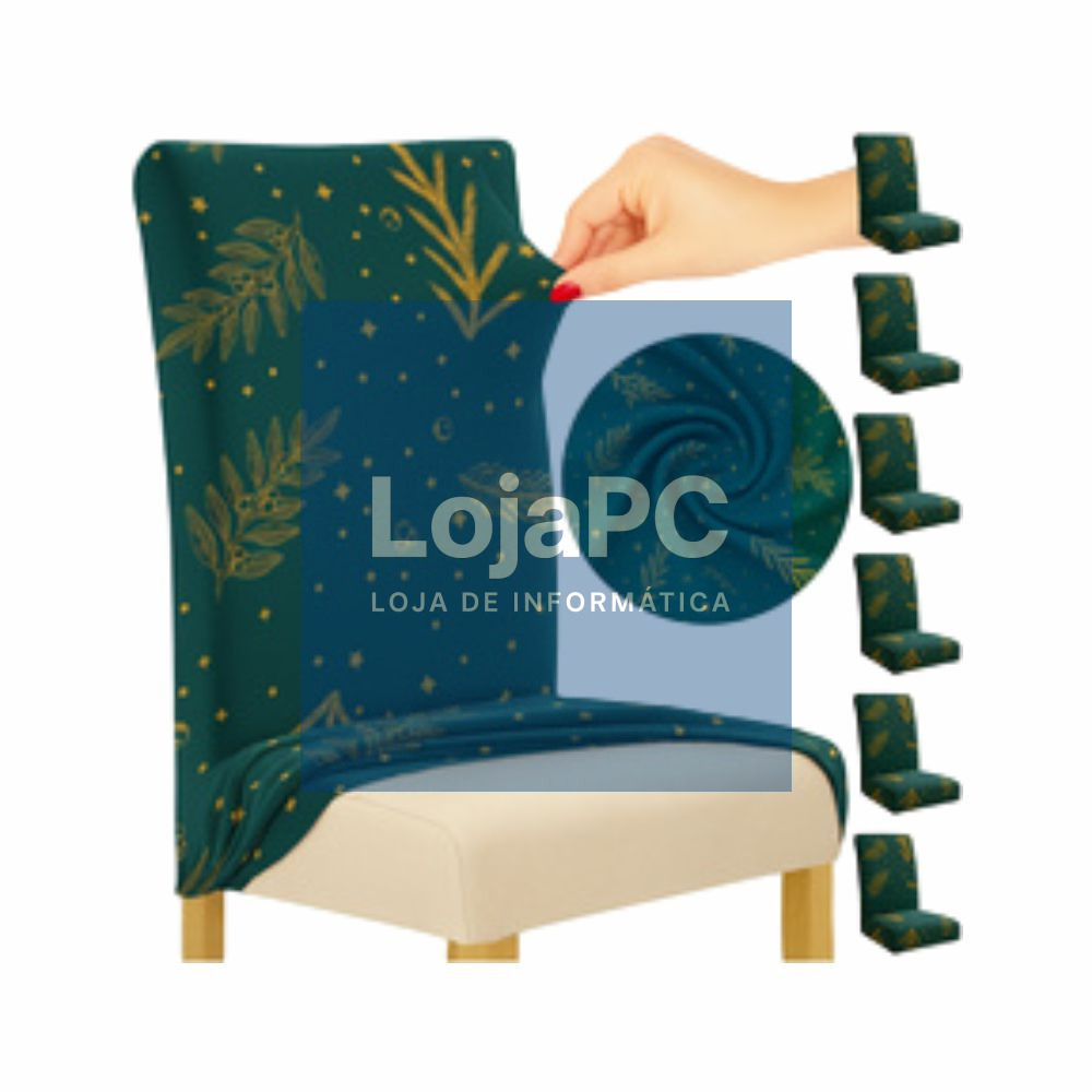 Capa para Cadeira 6x com Efeitos de Natal