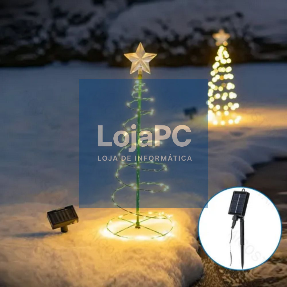 Decoração de Natal LED Formato Árvore IP65 C/ Painel Solar