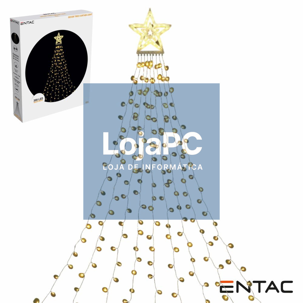 Luzes de Natal 300 LED Cortina Árvore Natal 10x2.9m ENTAC