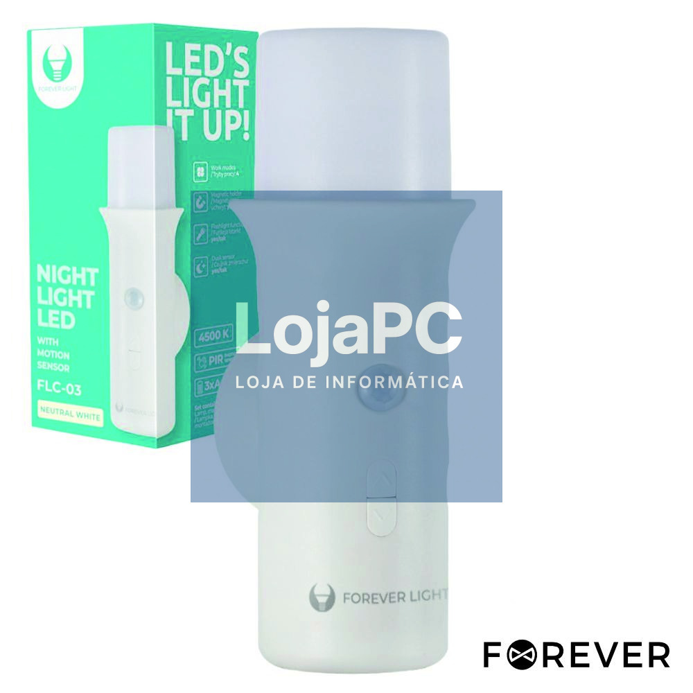 Luz de Presença LED Portátil 4500K C/ Sensor PIR FOREVER
