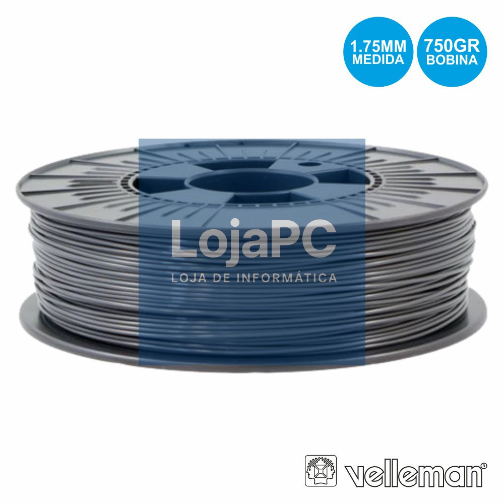 ROLO DE FILAMENTO P/ IMPRESSÃO 3D 1.75MM 750G CINZENTO