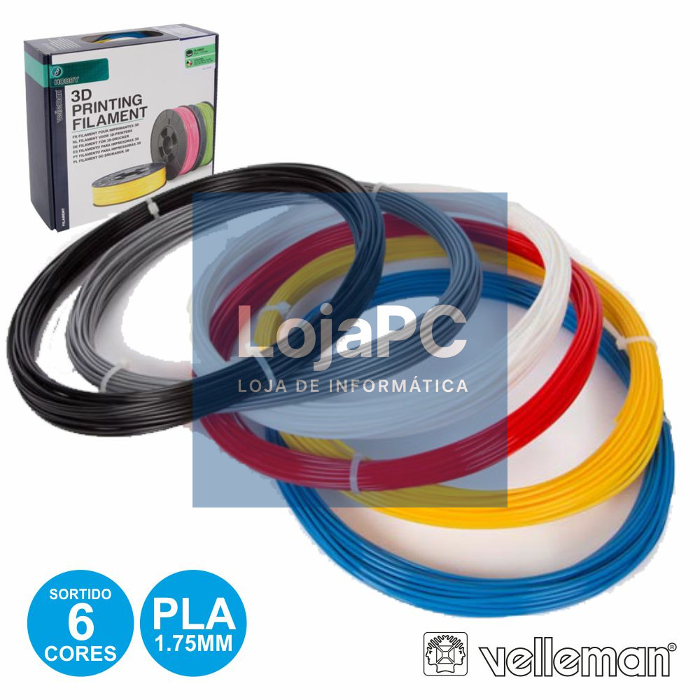 CONJUNTO DE FILAMENTOS P/ IMPRESSÃO 3D 1.75MM 6 CORES